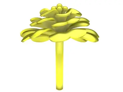 Luxury Layered Flower Ring 3D Model for Jewelry 4432 3D print model