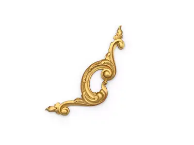 Classic carved corner decor ornament 357 3D model