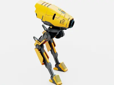 COMBAT DROID D-300  Rigged for Unreal Engine - Unity - MIXAMO 3D model