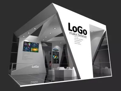 6 x 6 exhibition booth Low-poly 3D model