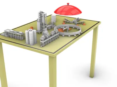 3D Printable Cement Factory Miniature 3D print model