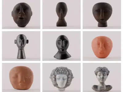 Collection 1 of 3D Sculptures for Archviz 3D model