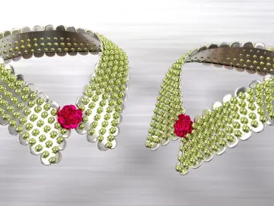 Collar accessories w beads 3D model
