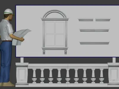 construct 3D window Free 3D model