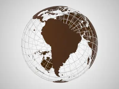 Globe News Skeleton Expresso Color 3D model