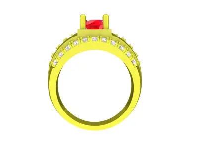 Luxury Ruby Diamond Ring for Women 4947 3D print model