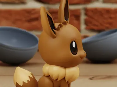 EEVEE 2 DIFFERENT MODELS CHIBI CUTE no supports 3D print model