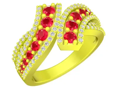 Luxury Diamond Art Ring for Women 3D Model A5254 3D print model