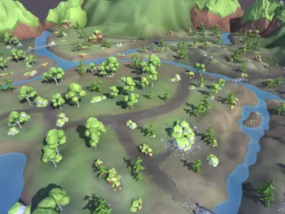 Free Low Poly Forest Free low-poly 3D model
