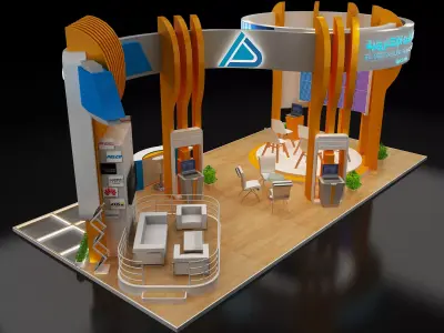  Booth Exhibition Stand a308  3D model