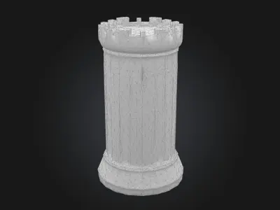 Medieval Rook Tower Defense STL OBJ 3D model