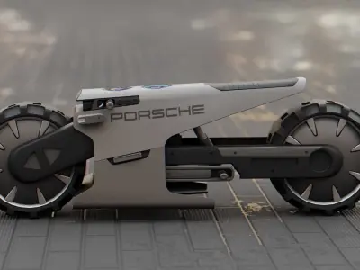 PORCHE CONCEPT VEHICLE RIGGED 3D model
