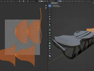 Sleigh chair with design Low-poly 3D model