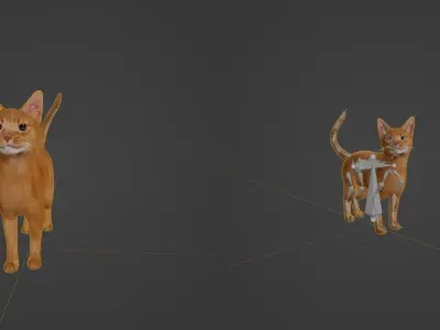 Abyssinian Ginger Cat 3D model