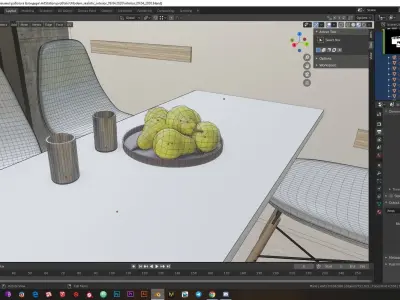 Low-poly modern interior  Low-poly 3D model
