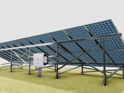 Solar Energy Construction 2x13 Table Vertical Purlin 3D model
