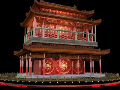 Chinese house 3D model 2