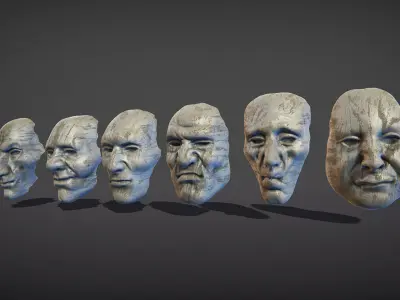 Masks pack Low-poly 3D model
