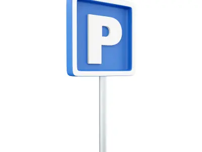 3d Blue Parking sign 3D model