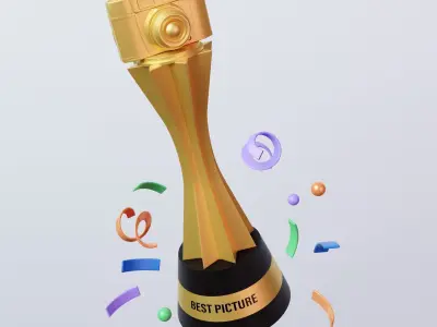 Photography Award Celebration Cup Low-poly 3D model
