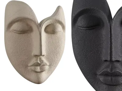 Cream Black Face Wall Art 3D model