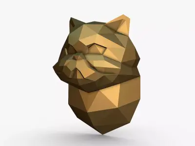 persian cat head 3D print model
