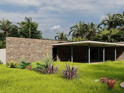 Villa-Casa Scene-Modern Villa 3D model