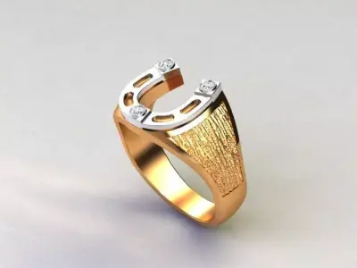 Luckie Horseshoe ring 3D print model