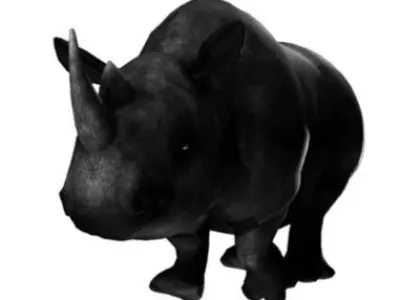 Rhino Rigged and Animated Low-poly 3D model