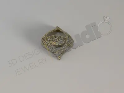 Fashion luxury Eye pendant with gems 3d model 3D print model