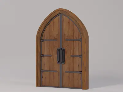 Wooden Gate 180x19x250 Low-poly 3D model