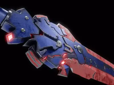 FREE Cyberpunk Greatsword Game Ready Energy Weapon Free low-poly 3D model