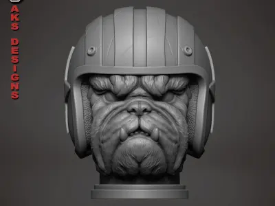 Bulldog Biker version 1 Penstand cum flowerpot 3D print model