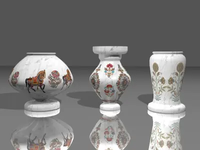 White Marble Vase low poly Low-poly 3D model