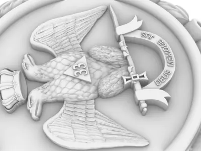 Masonic Double Eagle Ring 3D print model