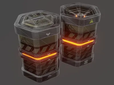 Sci-fi barrel Low-poly 3D model buy
