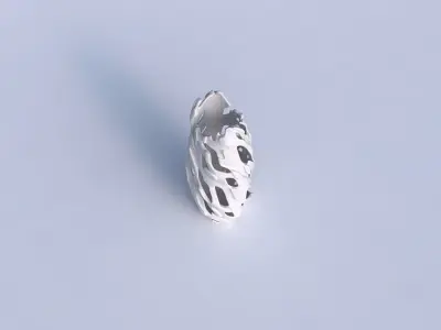 Vase twisted double arc hexagon with smooth cuts and bulges  3D print model