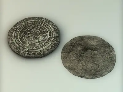 Aztec stone Low-poly 3D model