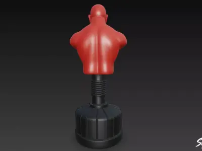 Red Punching Dummy Low-poly 3D model