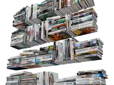 Books 150 pieces 1-4-2 Low-poly 3D model