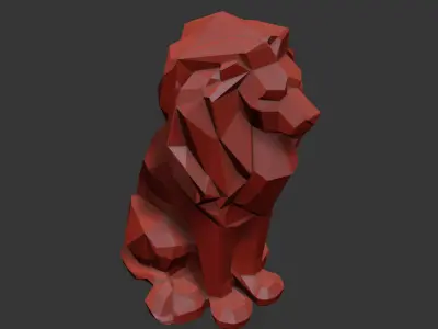 Low Poly Lion FREE Free 3D print model