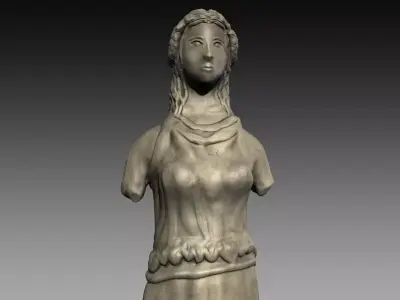 Low Poly Female Statue Low-poly 3D model