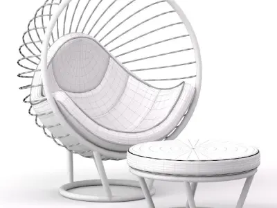 Hanging chair  Low-poly 3D model