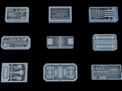 Sci-Fi  Greeble Kitbash 3D model
