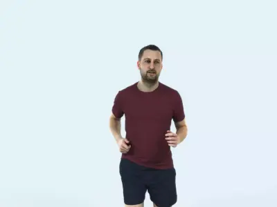 Portrait 07L Running Jogging Football Sports Man Low-poly 3D model purchase