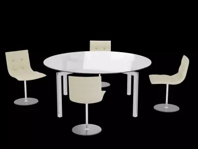 Glass Top dining Table 3D model