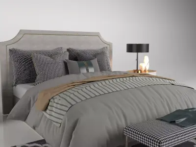 Modern Elegance Bedroom Set Low-poly 3D model