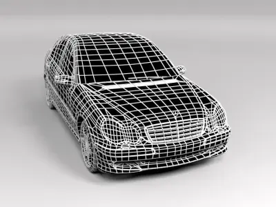 MERCEDES C CLASS LOWPOLY Low-poly 3D model