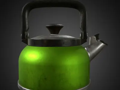 Whistling Kettle for game Unreal Engine and Unity Low-poly 3D model