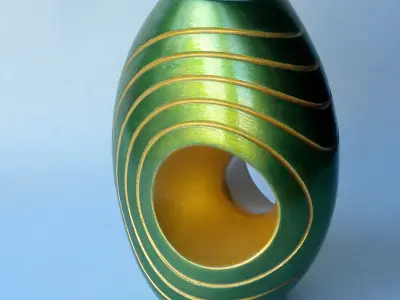 Vase 9 with gold swirls 3D print model